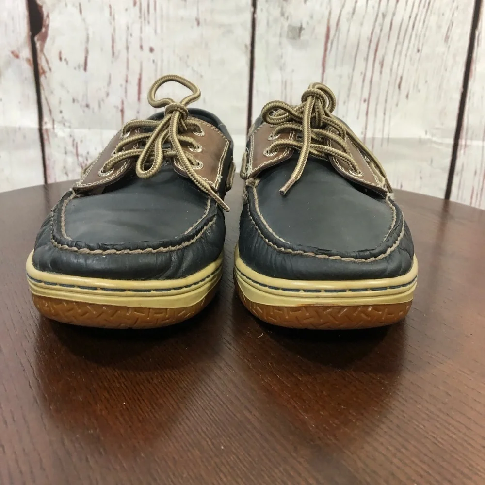 SPERRY TOP SIDER Men's Blue Leather Boat Shoes Classic Lace-Up Deck Style 11